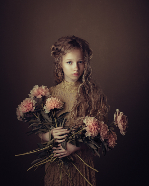 Photograph Pia Maria Rautio Girl With Peonies on One Eyeland